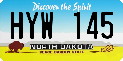 ND license plate HYW145