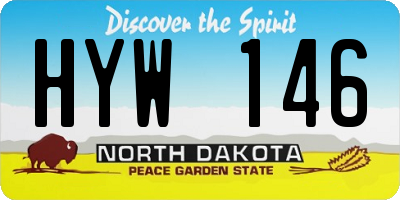 ND license plate HYW146