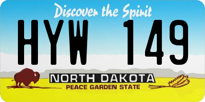 ND license plate HYW149