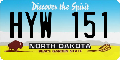 ND license plate HYW151