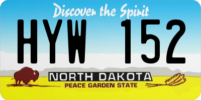 ND license plate HYW152