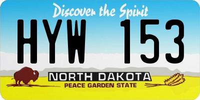 ND license plate HYW153