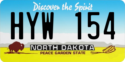 ND license plate HYW154