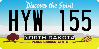 ND license plate HYW155