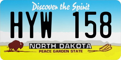 ND license plate HYW158