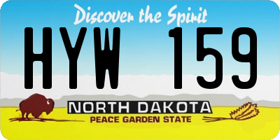 ND license plate HYW159