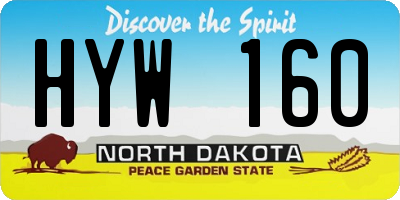 ND license plate HYW160