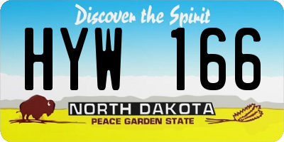 ND license plate HYW166