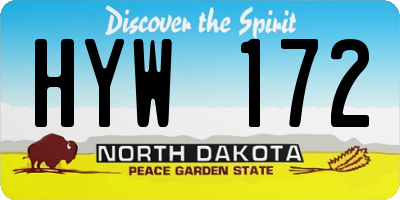 ND license plate HYW172