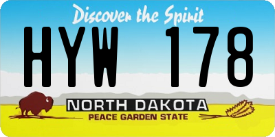 ND license plate HYW178