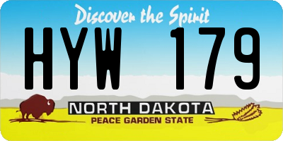 ND license plate HYW179