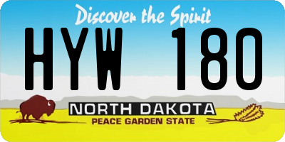 ND license plate HYW180