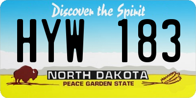 ND license plate HYW183