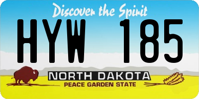 ND license plate HYW185