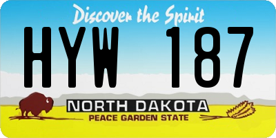 ND license plate HYW187