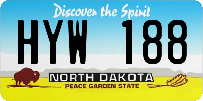 ND license plate HYW188
