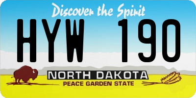 ND license plate HYW190