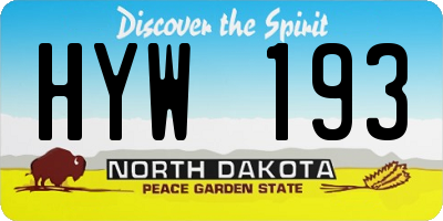 ND license plate HYW193