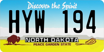ND license plate HYW194