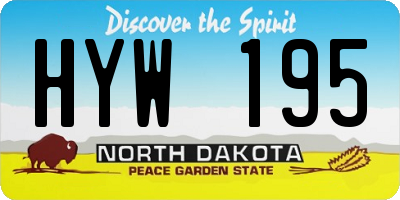 ND license plate HYW195