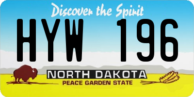 ND license plate HYW196