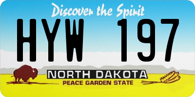 ND license plate HYW197