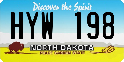 ND license plate HYW198