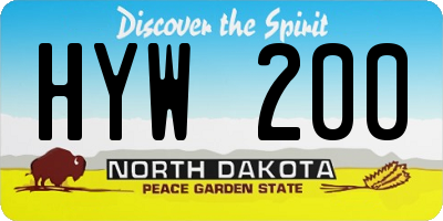 ND license plate HYW200