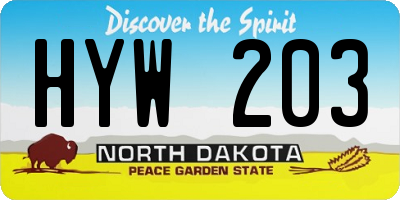 ND license plate HYW203