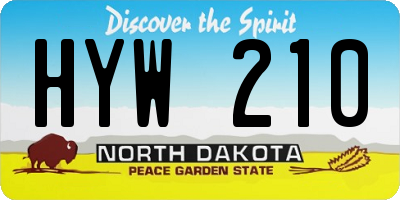 ND license plate HYW210