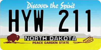 ND license plate HYW211