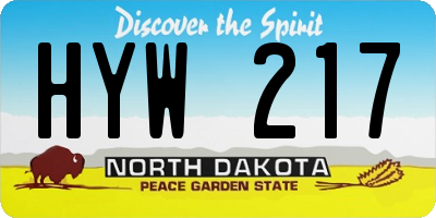 ND license plate HYW217