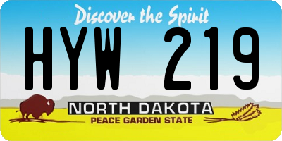 ND license plate HYW219