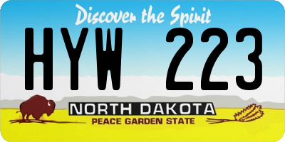 ND license plate HYW223