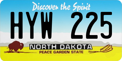 ND license plate HYW225