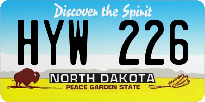 ND license plate HYW226