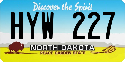 ND license plate HYW227