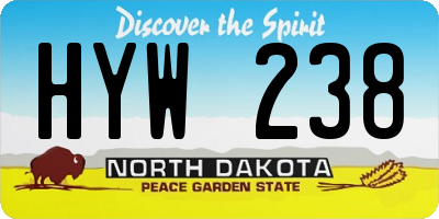 ND license plate HYW238