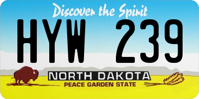 ND license plate HYW239