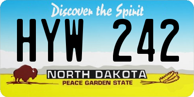 ND license plate HYW242