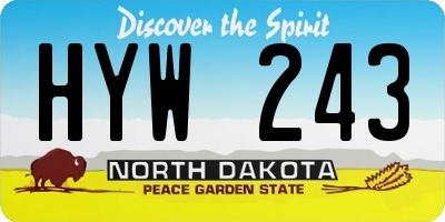 ND license plate HYW243
