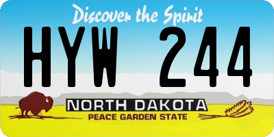 ND license plate HYW244