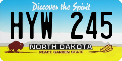 ND license plate HYW245