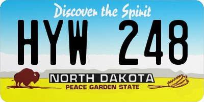 ND license plate HYW248