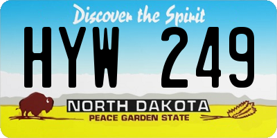 ND license plate HYW249