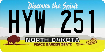 ND license plate HYW251