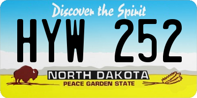 ND license plate HYW252