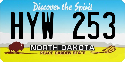 ND license plate HYW253