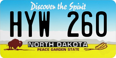 ND license plate HYW260