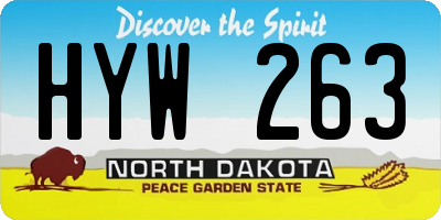 ND license plate HYW263